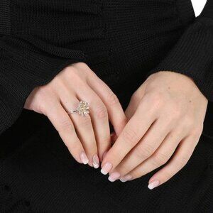 Swarovski Rhodium Plated Eternal Flower Ring